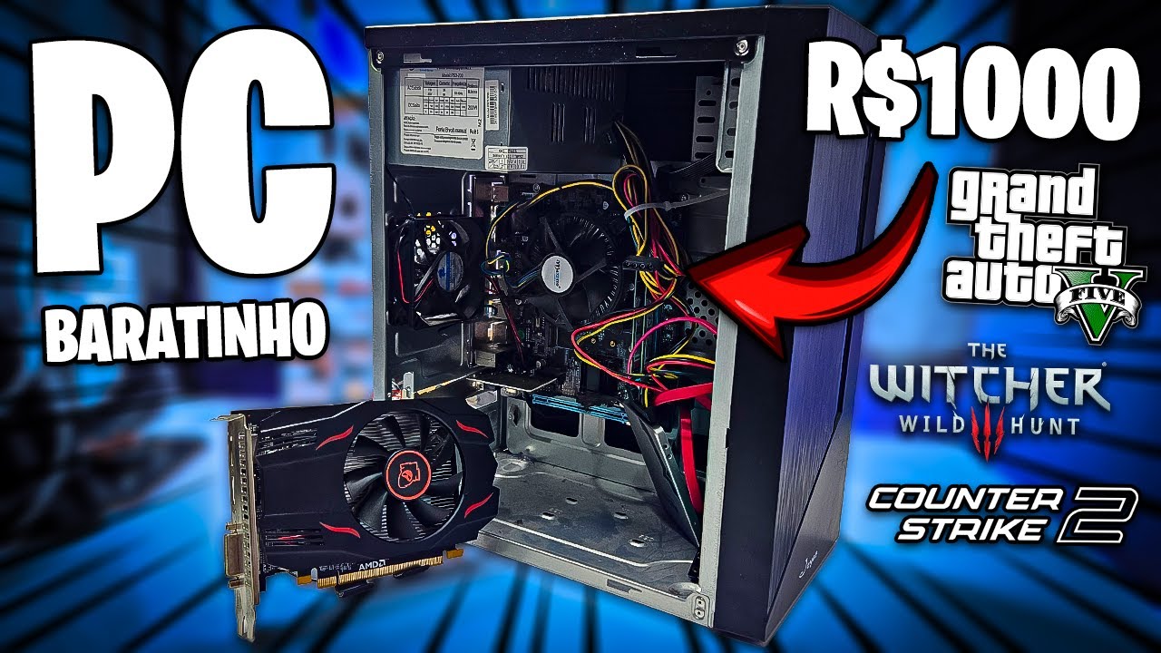 PC BARATINHO DE 1000 REAIS PARA GTA 5 E OUTROS JOGOS! | RODANDO TUDO? | RX 550 4gb I5 3470
