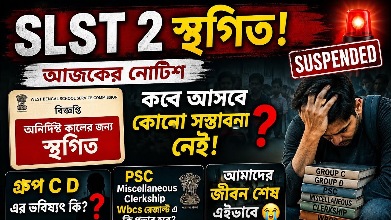স্থগিত হয়ে গেলো SLST 2 Verification Process । গ্রুপ C D Clerkship Miscellaneous WBCS কি হবে?