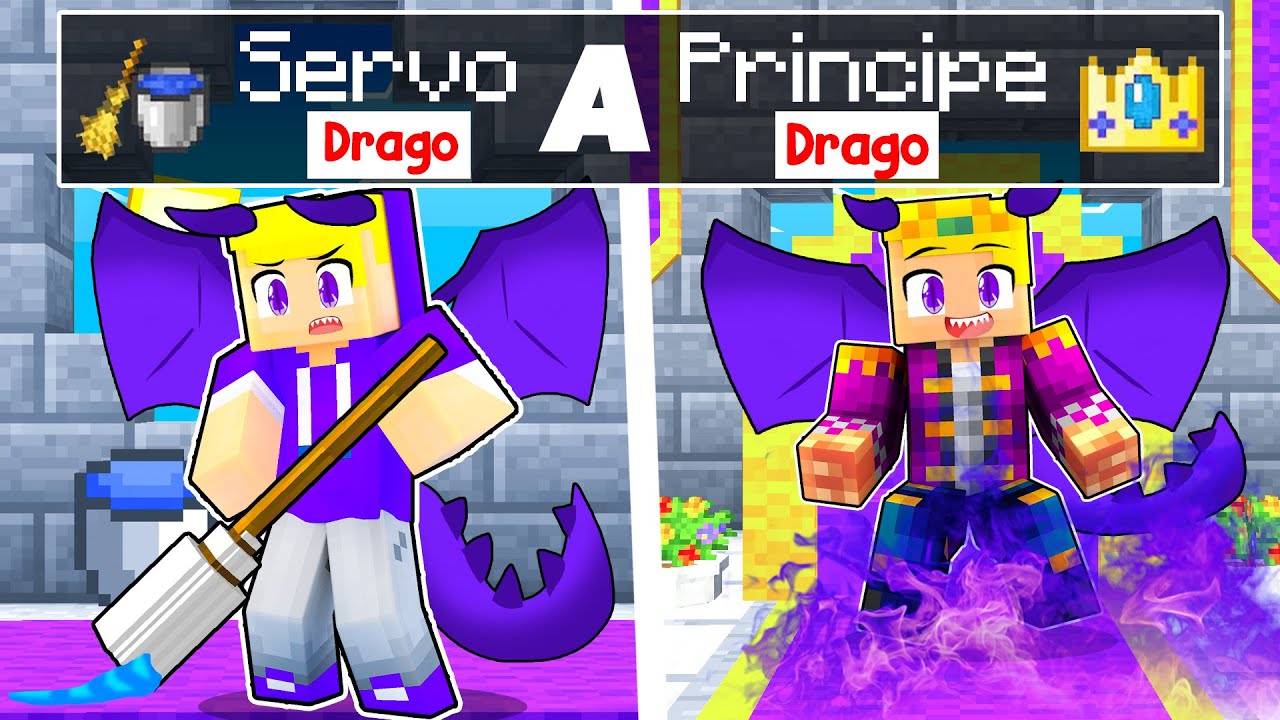 LA STORIA DA SERVO A PRINCIPE DRAGO DI SBRISER SU MINECRAFT!!