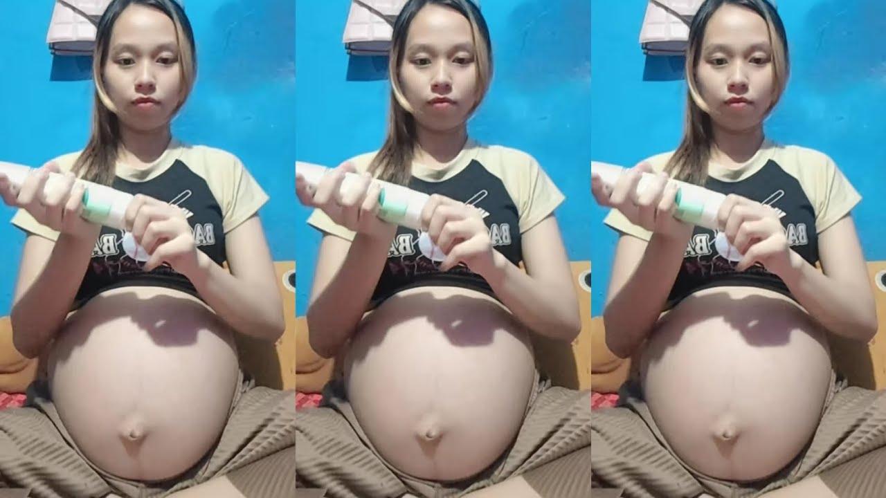 Bumil Gabut olesin perut biar semakin mulus