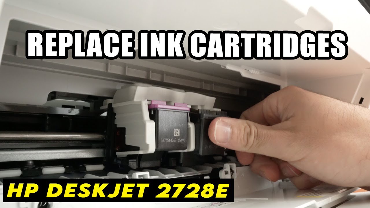 HP DeskJet 2827e: как заменить чернильные картриджи