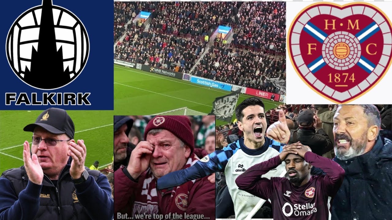 Falkirk fc  v hearts fc in dramatic Scottish cup fourth round match at tynecastle 