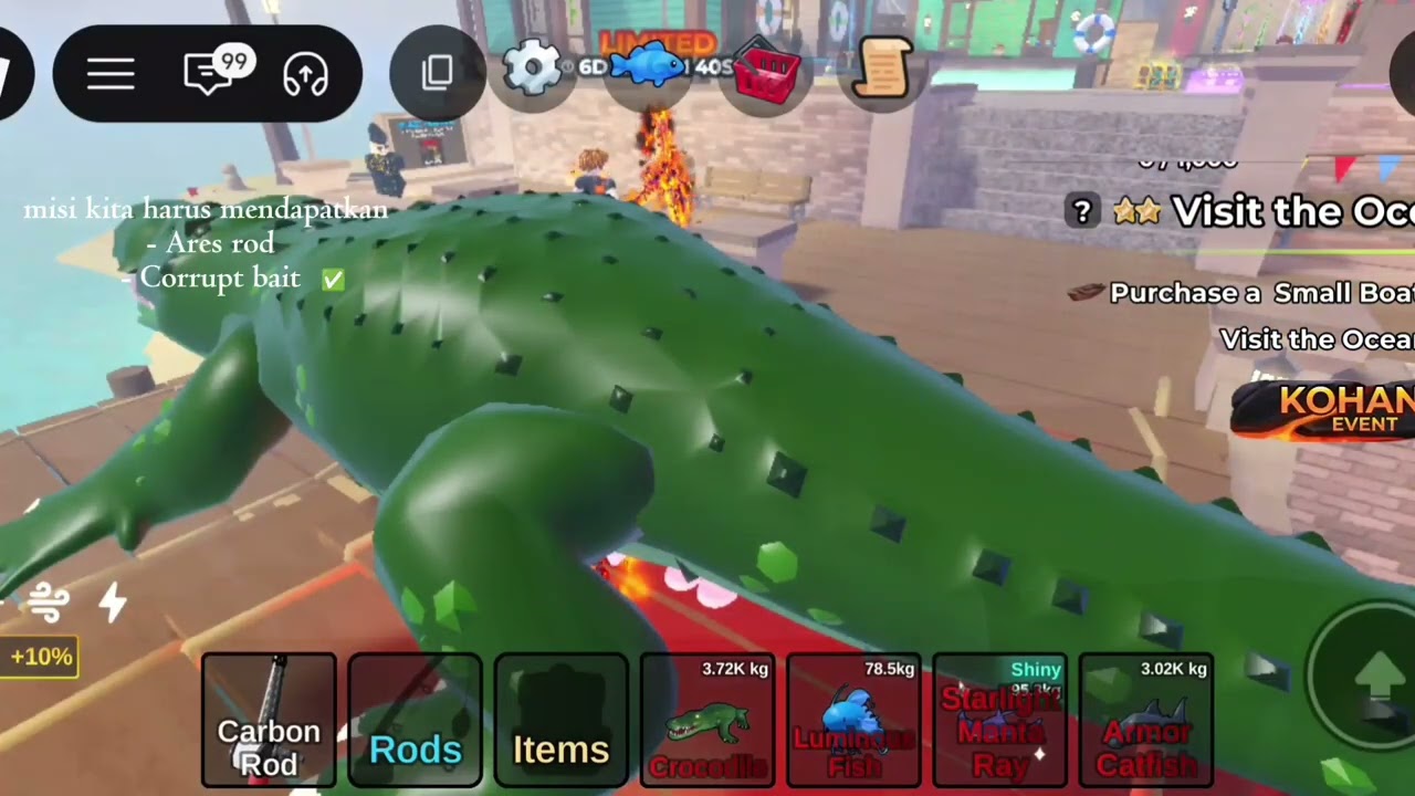 Konten pertama ku ,bermain fish it day 1