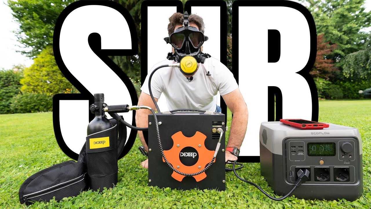 Novità Tecnologiche Subacquee DIDEEP con Bombola Maschera Full Face e Compressore Elettrico!