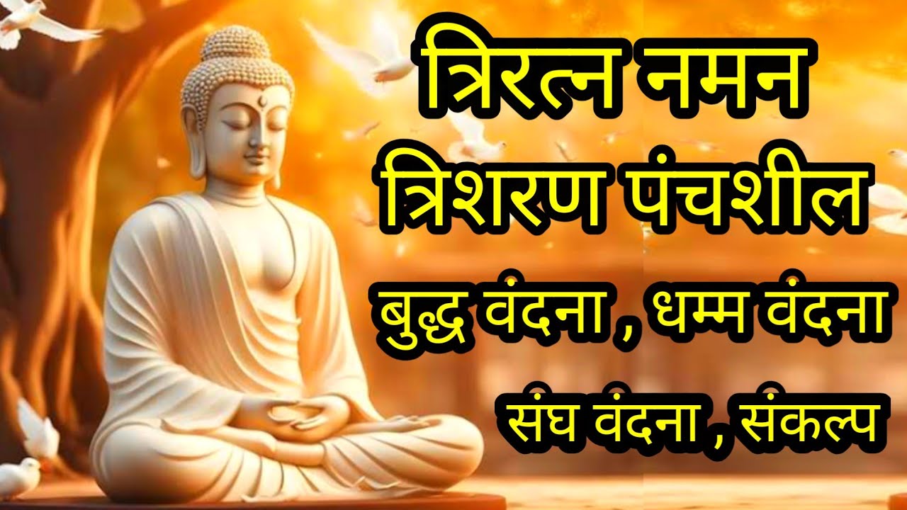 त्रिरत्न नमन त्रिशरण पंचशील बुद्ध वंदना धम्म वंदना संघ वंदना संकल्प / BuddhaVandana # Buddhdarbar