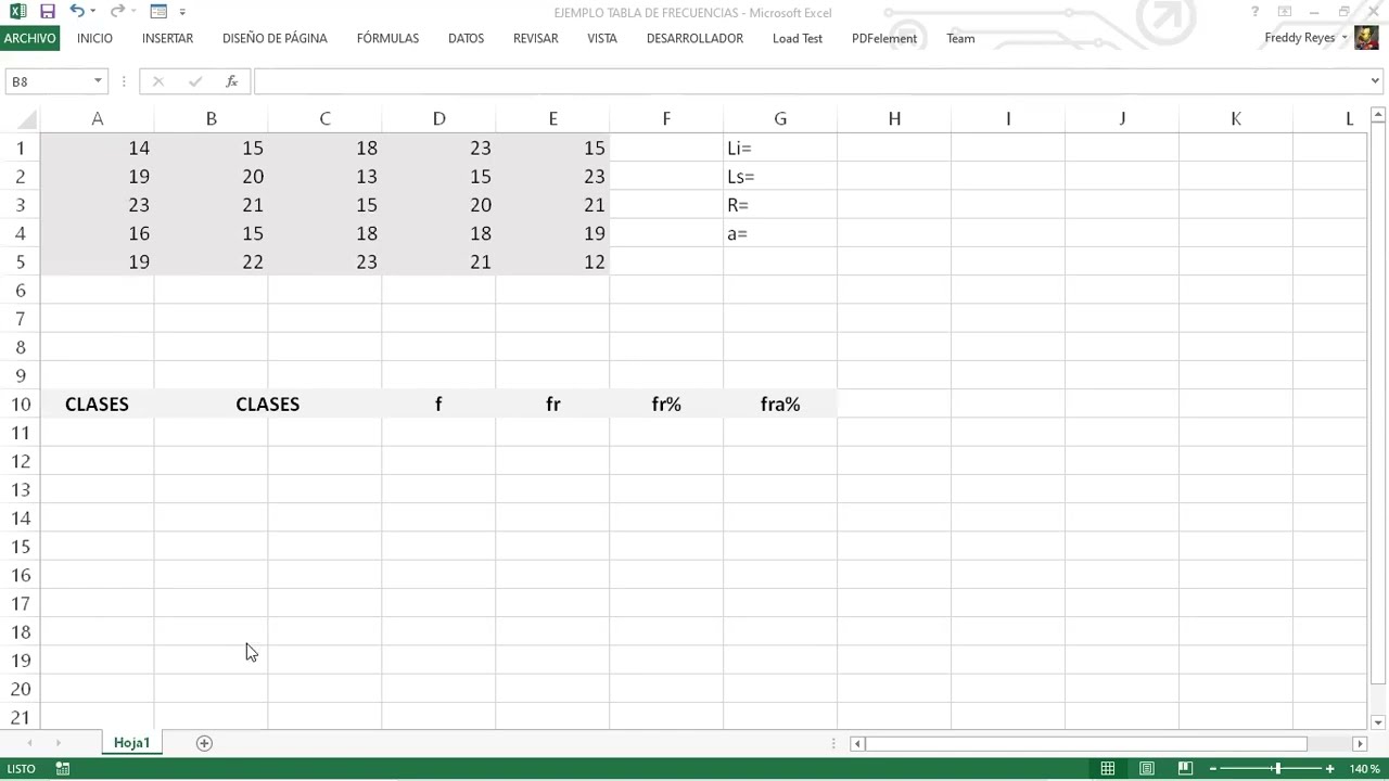 TABLAS DE FRECUENCIAS Y GRÁFICOS USANDO EXCEL