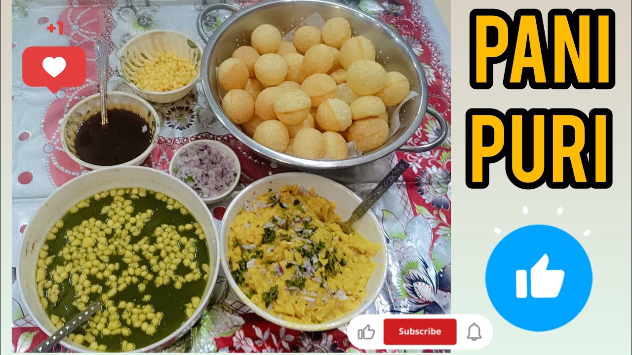 Homemade Pani Puri Recipe | Tekha Pani | Metha Pani | Ragda | Golgappe Recipe| Perfect Crispy Puri |