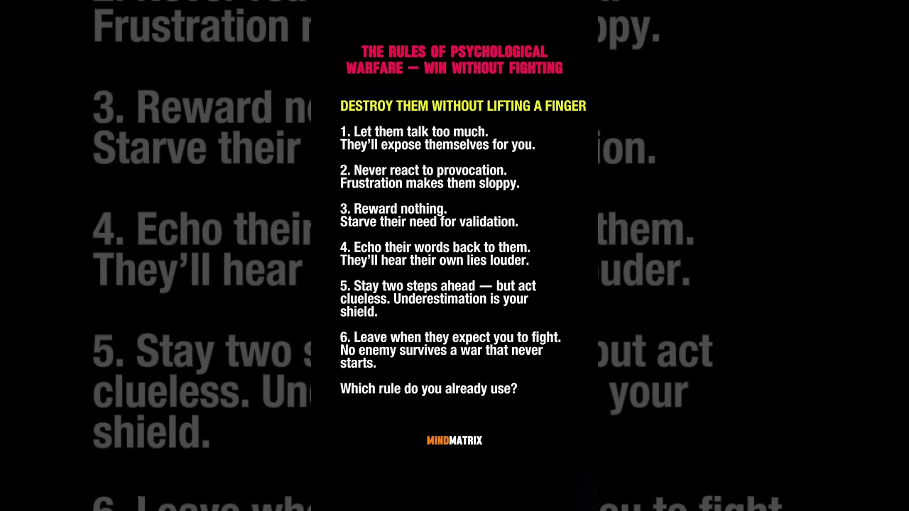 The Rules of Psychological Warfare &mdash; Win Without Fighting....