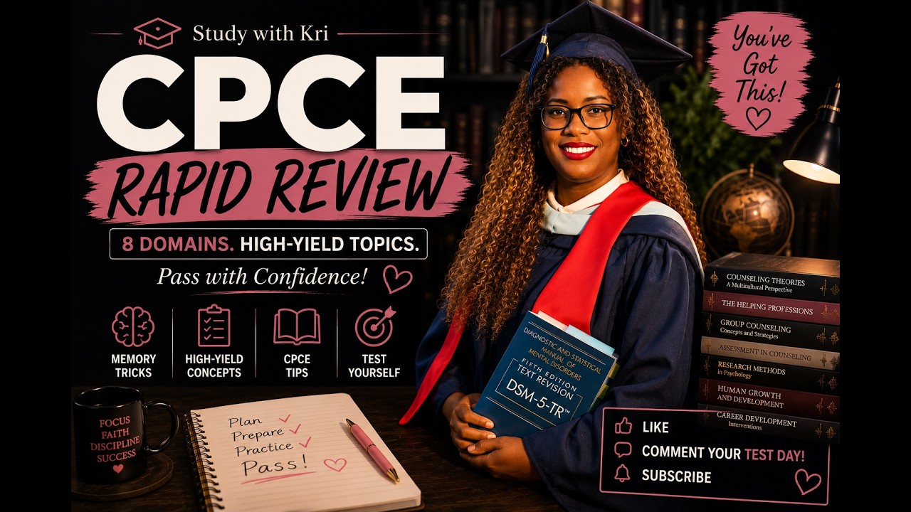 CPCE Rapid Review | High-Yield Topics from All 8 CACREP Domains (Last-Minute Study Guide)