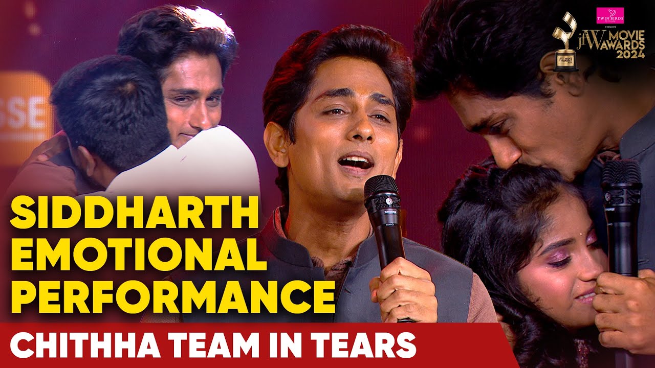 #Siddharth Emotional Performance 🤗❤️| #Chithha Team in Tears😭 | JFW Movie Awards 2024 |JFW