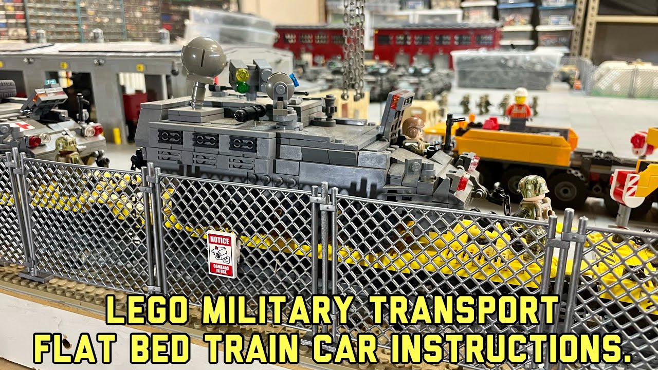 Lego military transport train car instructions.