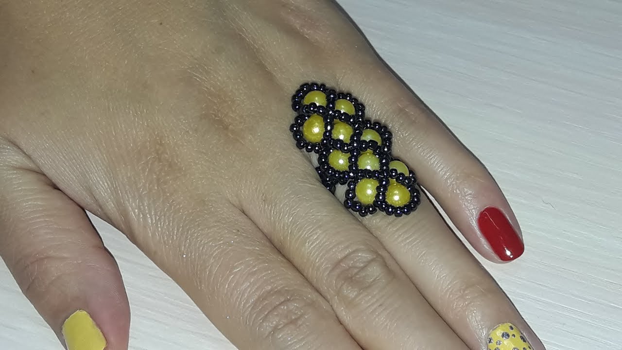 Кольцо из бисера Косичка | Ring from beads Piglet