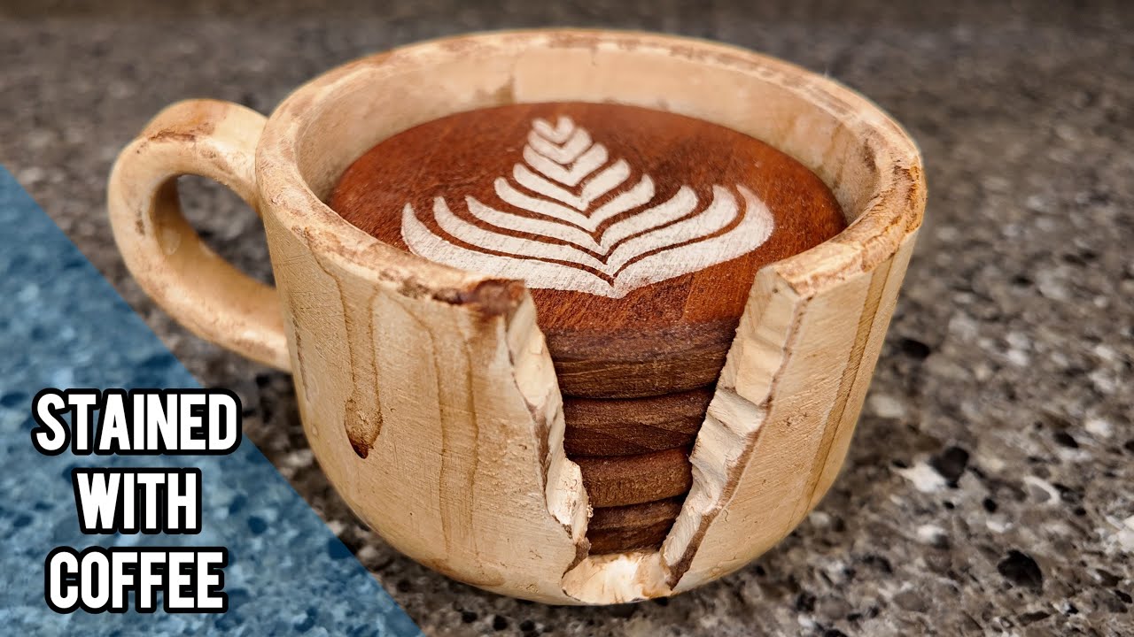 Making Latte Art Coasters // Woodworking