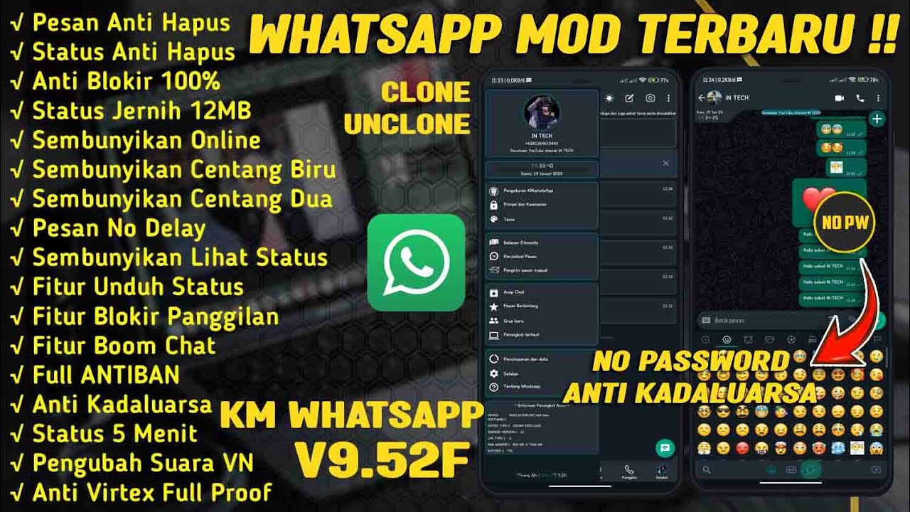 KM WHATSAPP V9.52F TERBARU 2023 ⚡ KM WA TERBARU 2023 - FITUR B0M CHAT