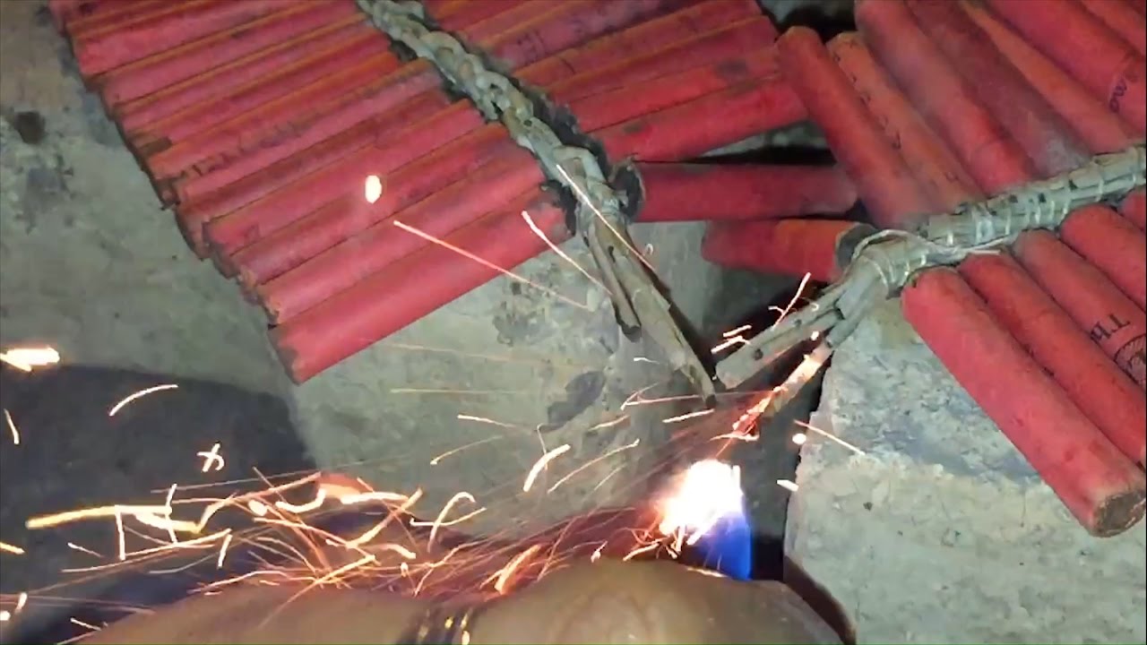 Fun With Crackers On Diwali Festival