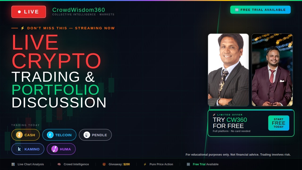 🔴 LIVE Crypto Trading And Portfolio Discussion | Price Analysis: ZCASH,TELCOIN, PENDLE, KAMINO, HUMA