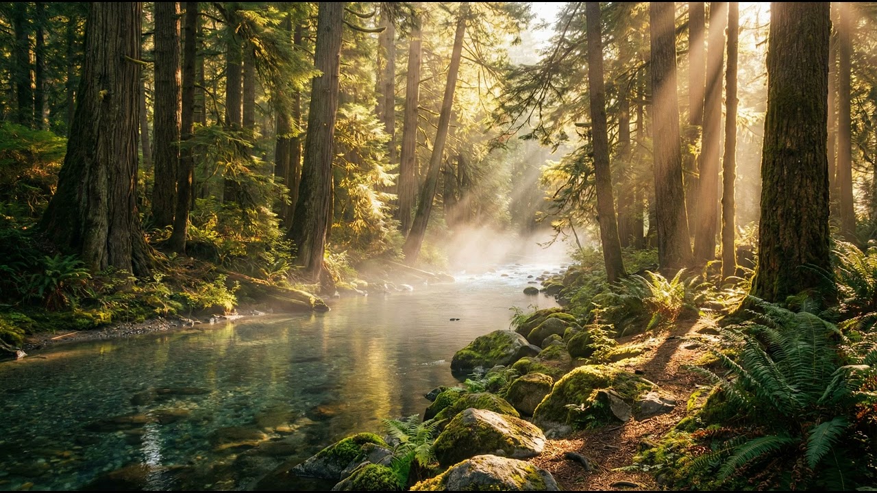 Forest River Breathing | 1 Hour Ambient Nature Music | Slowroot Grove