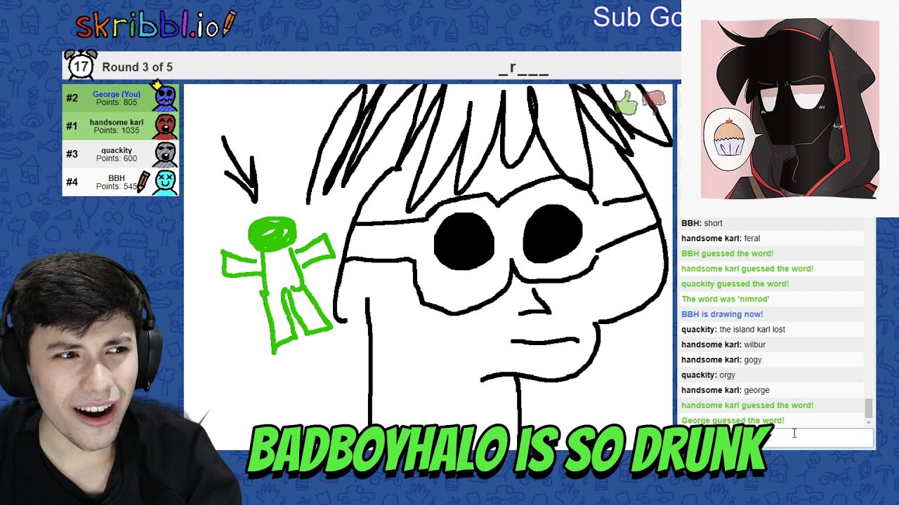 George, Badboyhalo, Quackity And Karl Plays Skribbl