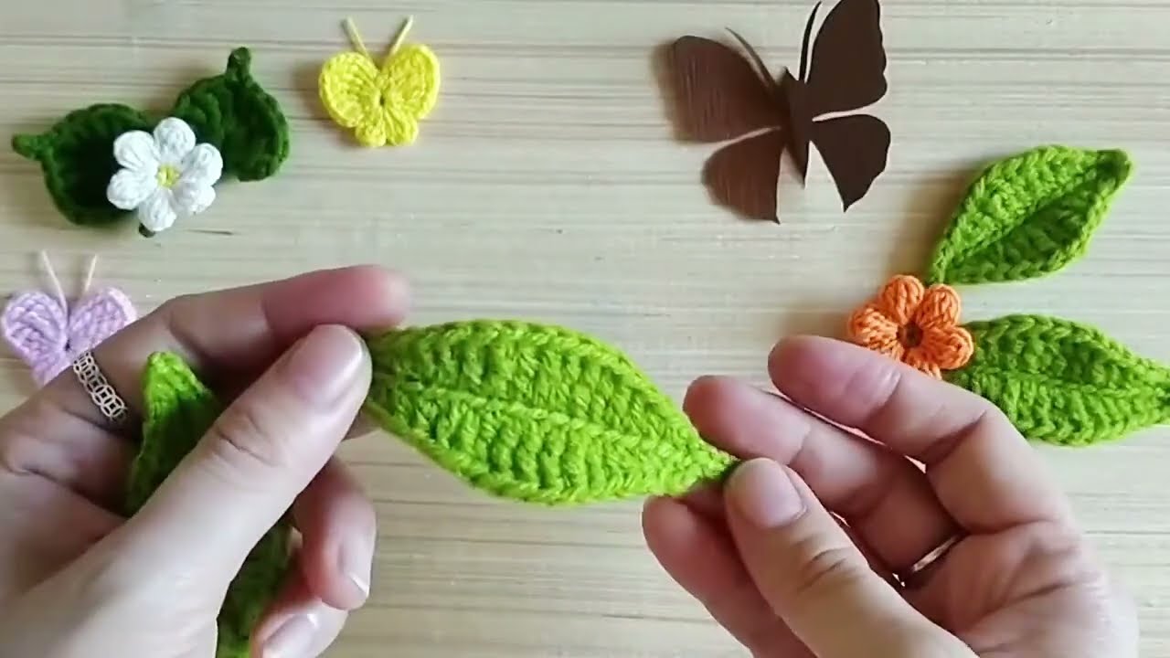 Cách móc lá | How to crochet leaves