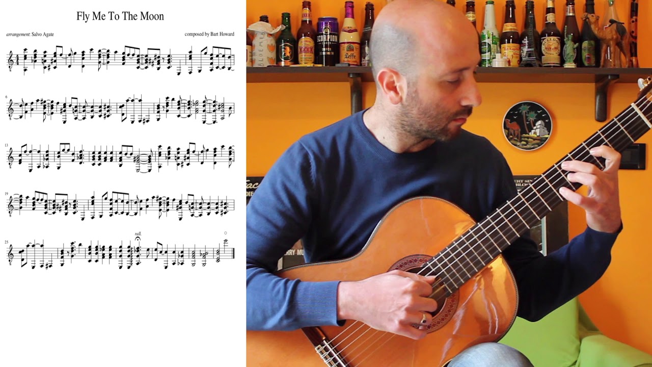 Fly Me To The Moon guitar cover + free Sheet Music & TAB (pdf)