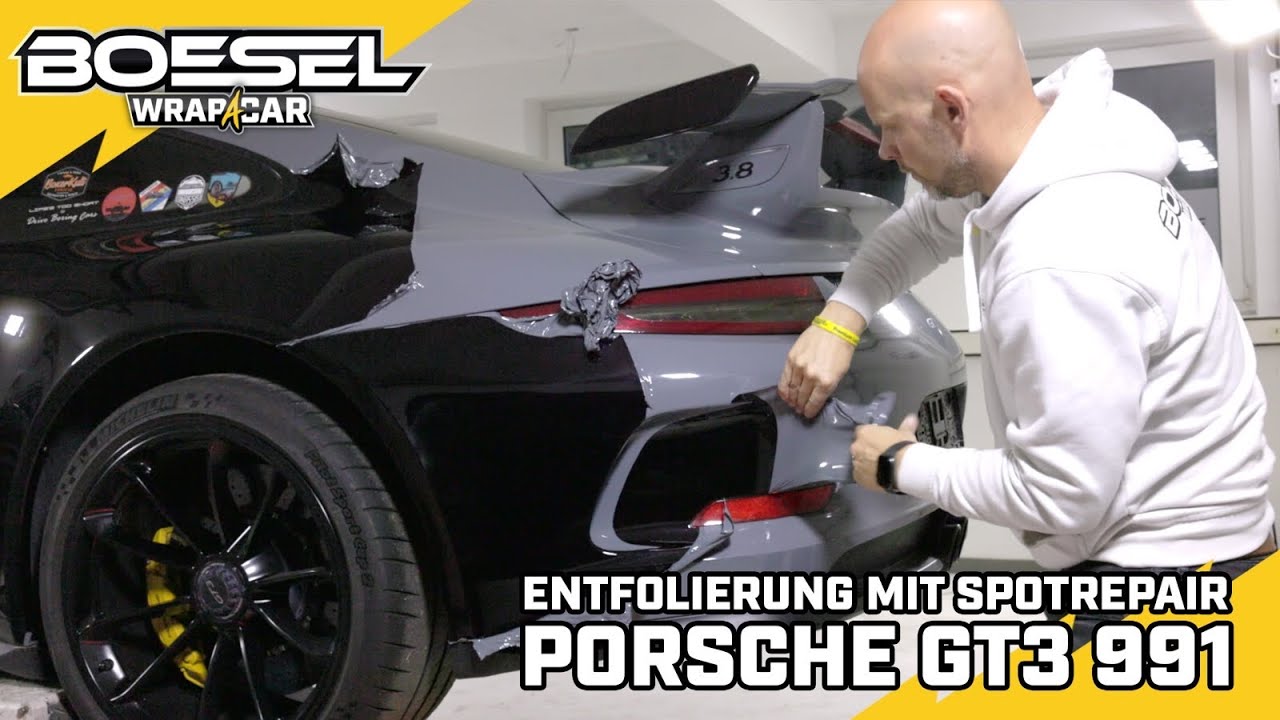 🟨 Porsche GT3 einmal Entfolieren - was passiert mit dem Lack ? / BOESEL.nrw