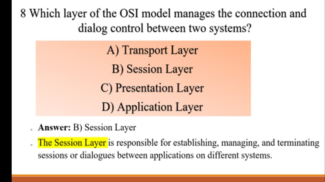 OSI Layer in a Computer Network Multiple Choice Questions| top 45 MCQs about OSI Layer
