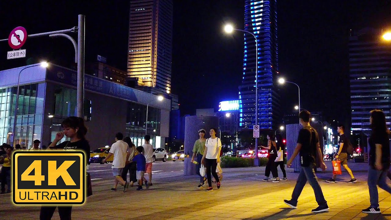 【4K】夜晚在人潮擁擠的台北街頭漫步｜Night walk in Crowded Taipei｜