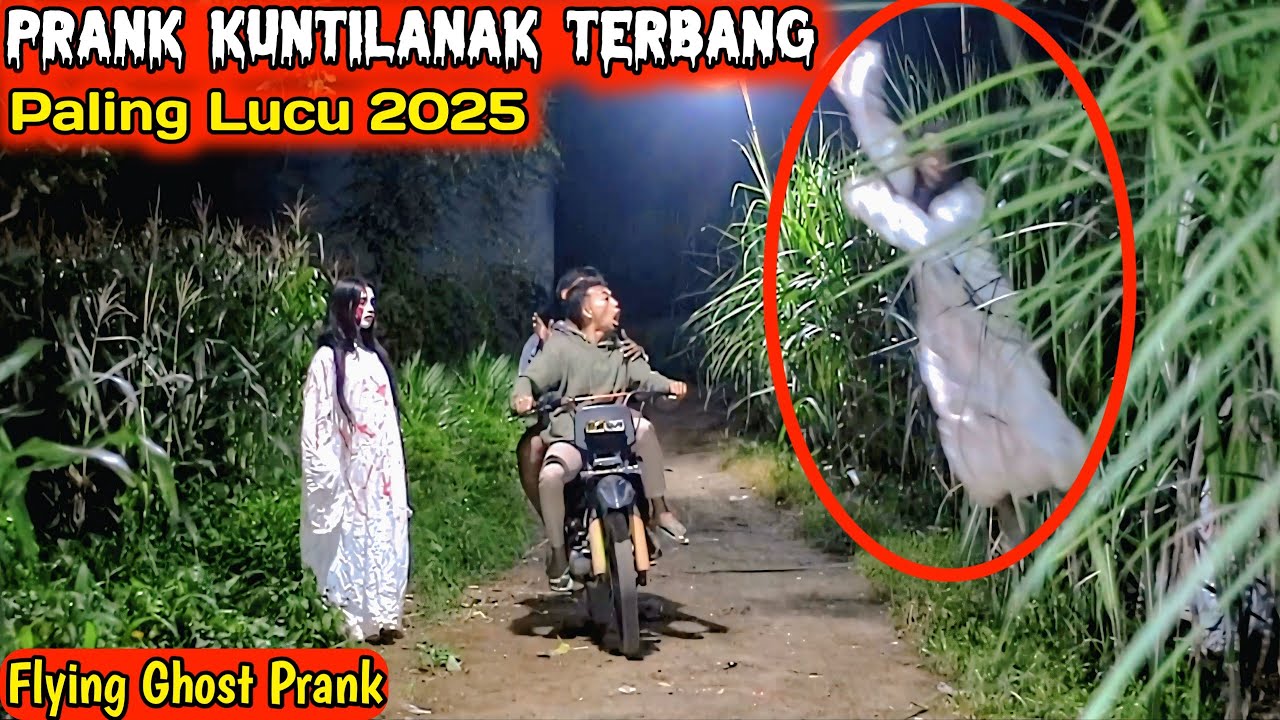 Prank Kuntilanak Terbang - Lucu Banget Paling Ngakak || Flying Ghost Prank