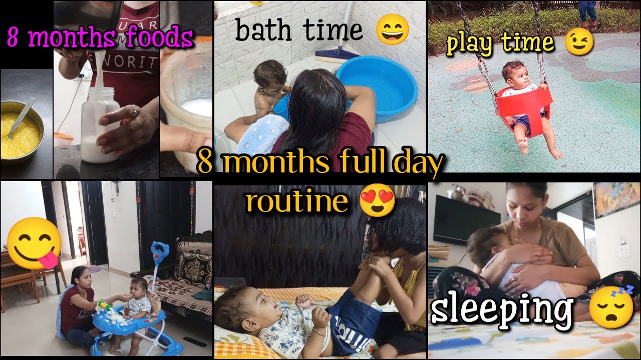 7-8 months old baby full day routine | development milestone| 6am to 8pm tak ka routine