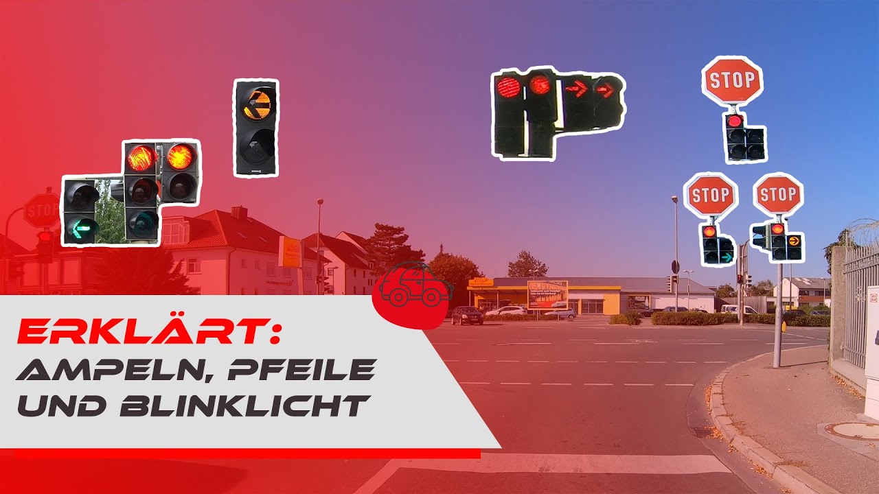 Ampeln, Pfeile und gelbes Blinklicht