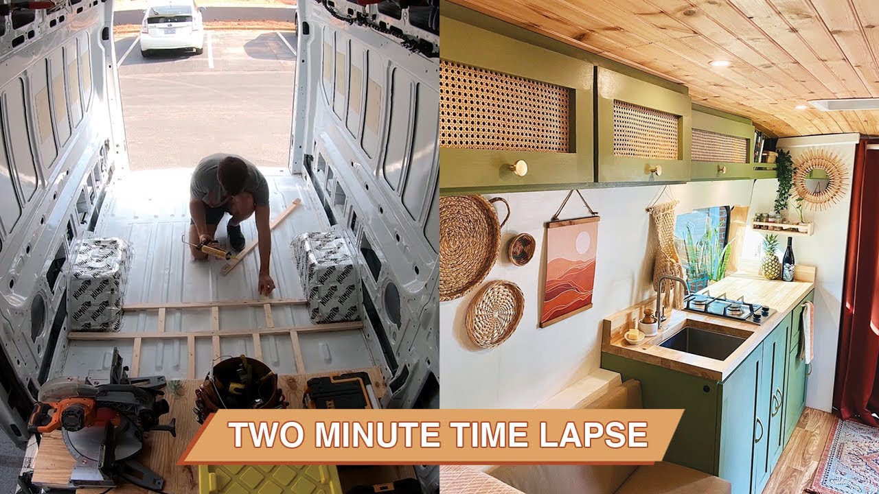 2 MINUTE TIME LAPSE | Camper Van Conversion | Ford Transit | DIY Van Build | Vanheer Adventures