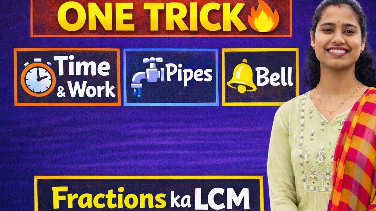 ONE LCM Trick 🔥 Time & Work ⏱️ | Pipes 🚰 | Bell 🔔 | AEDO & All Competitive Exam #maths #trending 