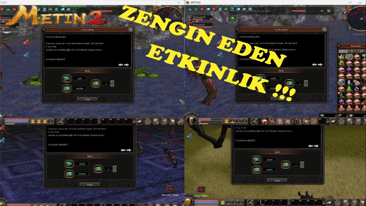 KRALI YAKALA ETKİNLİĞİ İÇİN ÇARLARI HAZIRLADIK !! BU ETKİNLİK SAYESİNDE ZENGİN OLCAZ METİN2 TR BAGJA