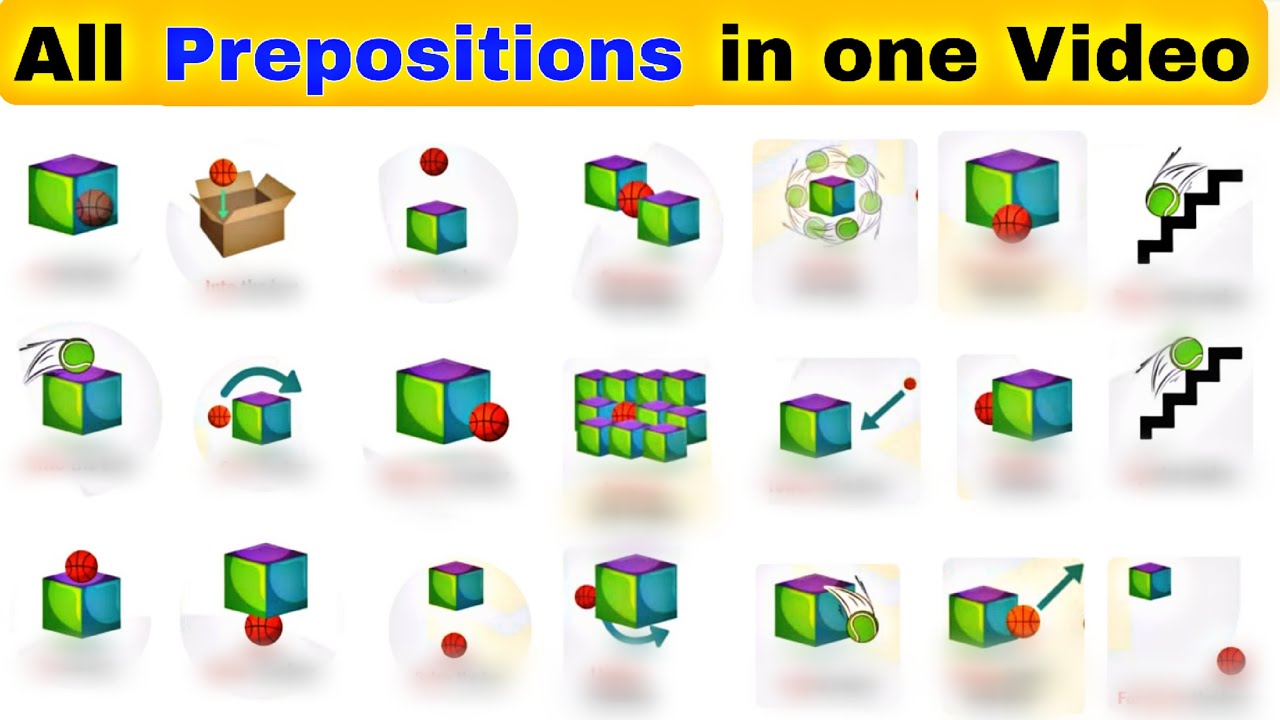 All PREPOSITIONS in one video, use of On, Over, In, Into, At #prepositions
