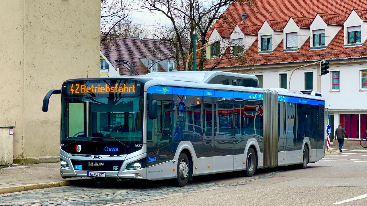 #92 MAN 18G Lion's City NG320 EfficientHybrid |Kickdown ~Voith [Sound] |KOM 3627 SWA Augsburg Li. 42
