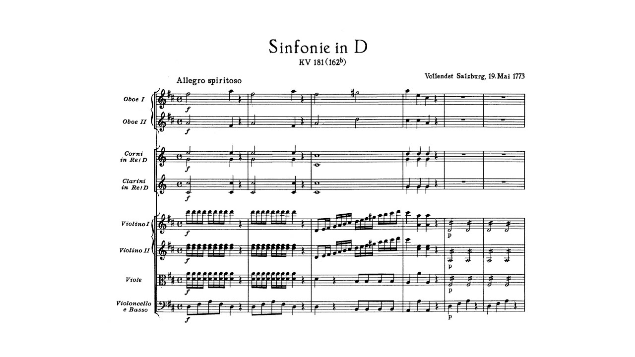 Mozart: Symphony No. 23 in D major, K. 181/162b (with Score)