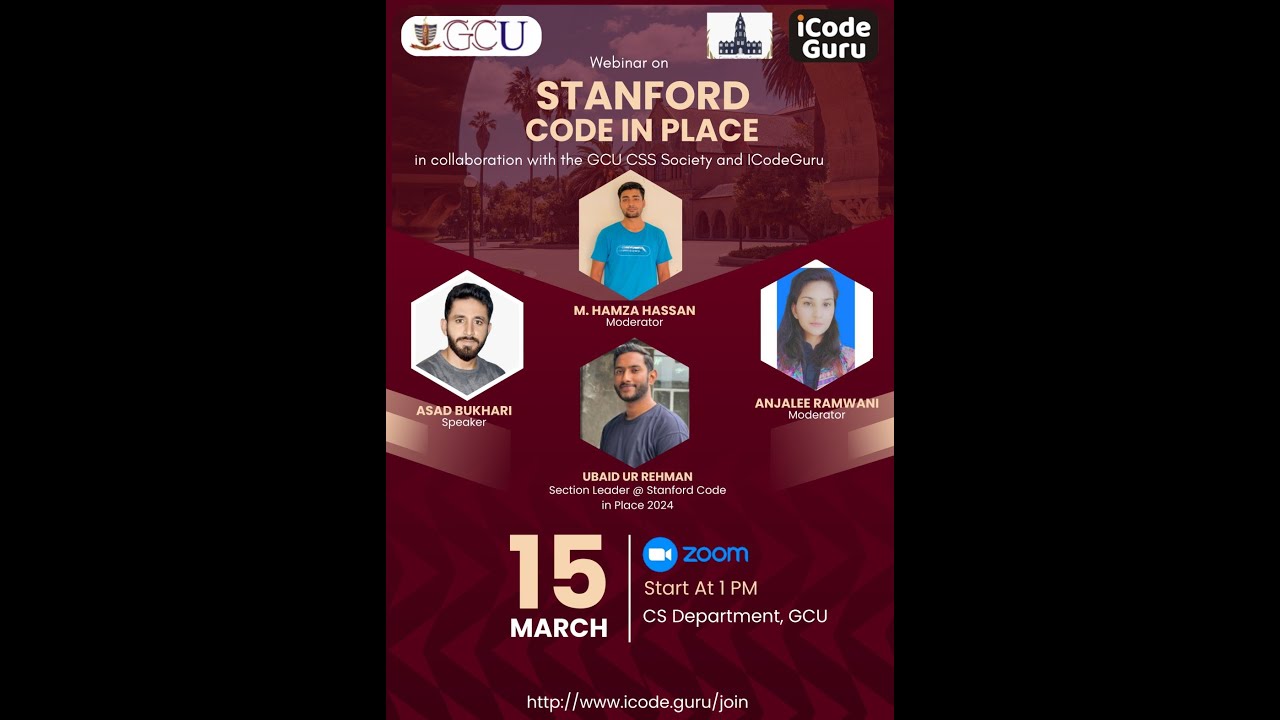 How to Apply to Stanford Code in Place | Government College University Lahore | ICodeGuru | Webinar