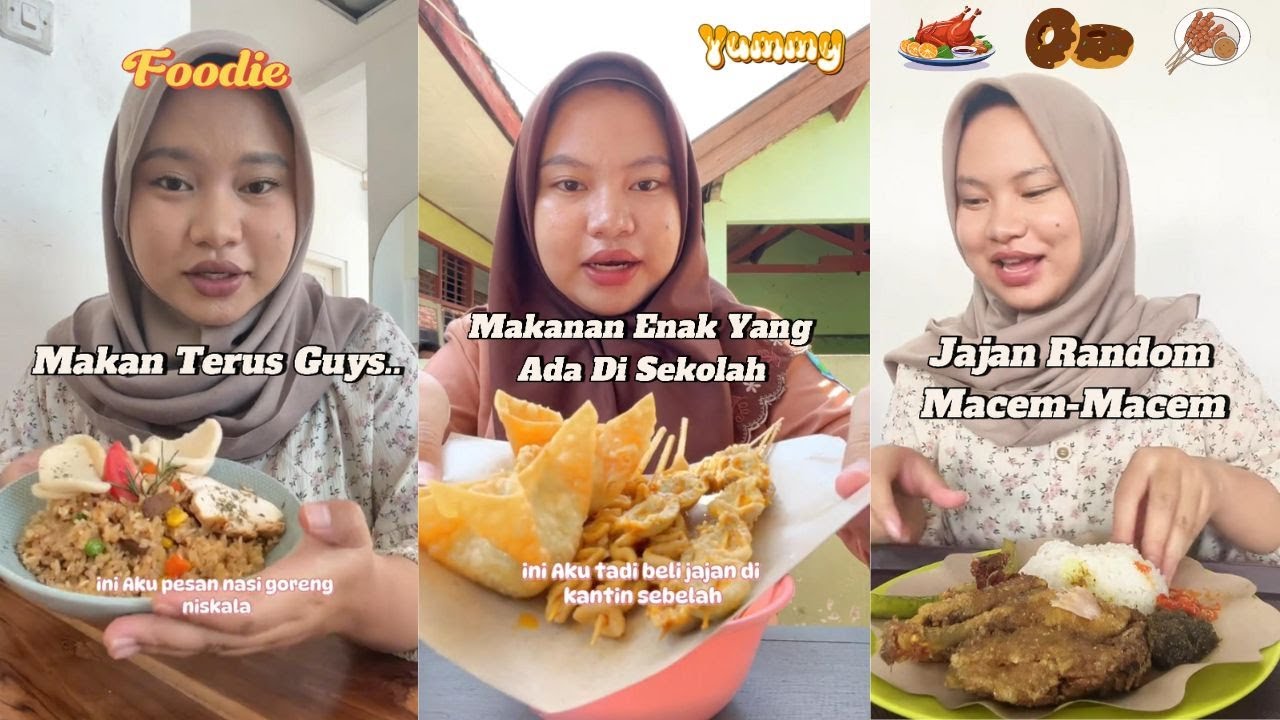 Kompilasi Makanan Enak Yang Ada Di Sekolah & Gila Jajan Di Tempat Les Tiktoker Ibeeengg