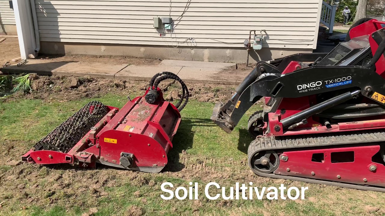 Toro Dingo TX 1000 with Harley Rake , Jack Hammer , Cultivator attachments