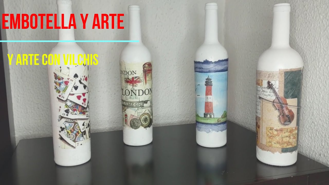 Botellas decoradas decoupage