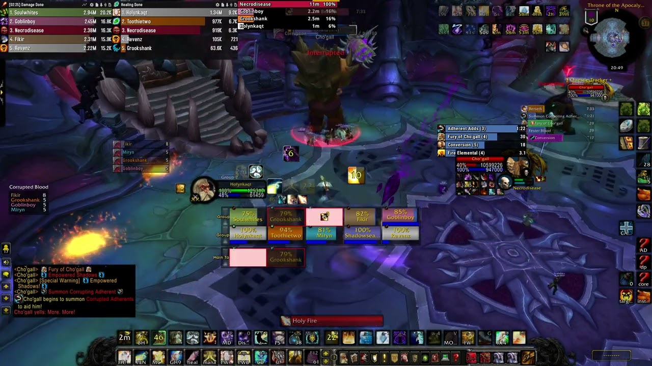 Wow Classic Cataclysm Disc Priest PoV Cho'gall 10 Man Normal Kill