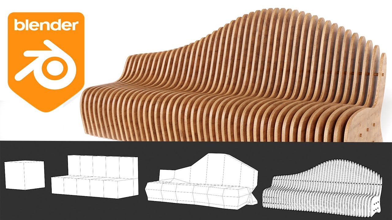 How to modeling Parametric Bench  (Blender Tutorial)