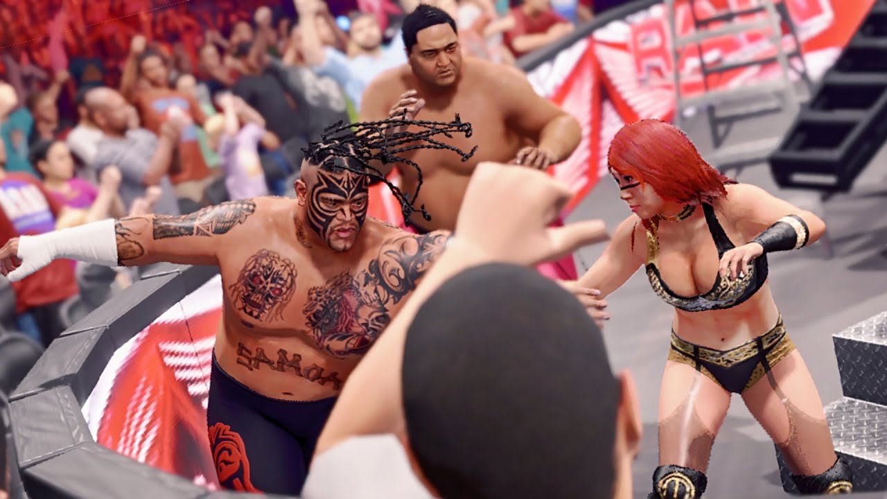 WWE 2k22: Asuka vs Riddle, Alexa, Yokozuna, Paige, Umaga, barefoot intergender MITB ladder match!