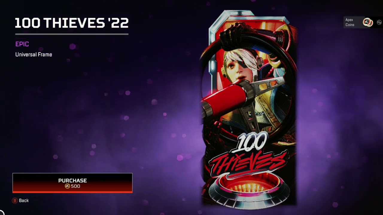 New Epic Banner Frame (100 Thieves '22), S13 ALGS Team Shop. [Apex Legends - Highlight - Jul.22]