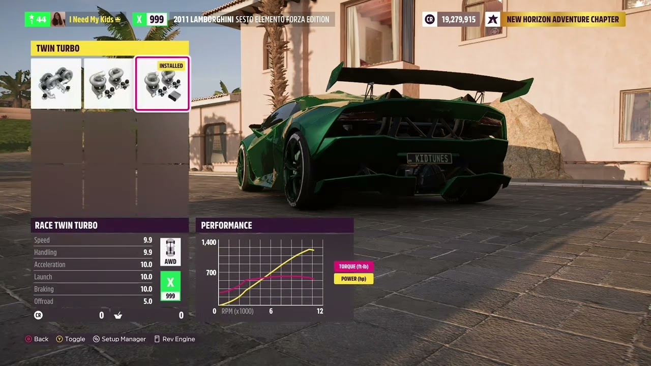 Forza Horizon 5 Grippy Race Tune On Lamborghini Sesto Elemento Forza Edition