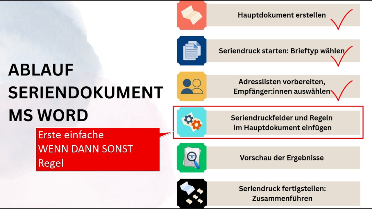 Word Serienbriefe: Regeln wie WENN DANN SONST einfügen [Teil 3.2/4]