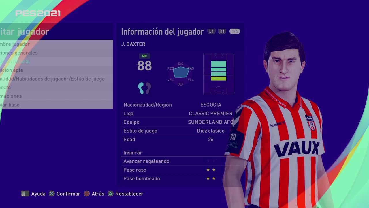 Jame Curran ``Jim´´ Baxter  - PES Clasico (Face, Body& Stats)