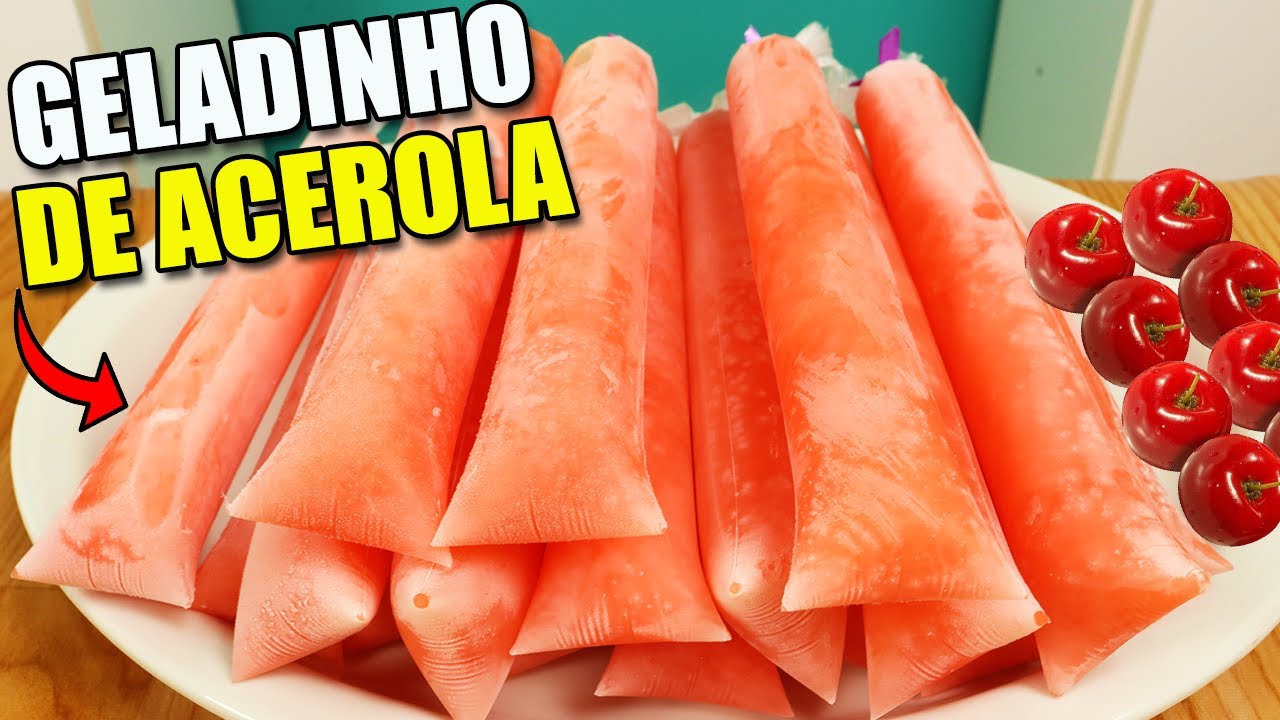 GELADINHO DA FRUTA !! BASE DE ÁGUA PARA  GELADINHO DE ACEROLA !Textura e sabor Incrível!!