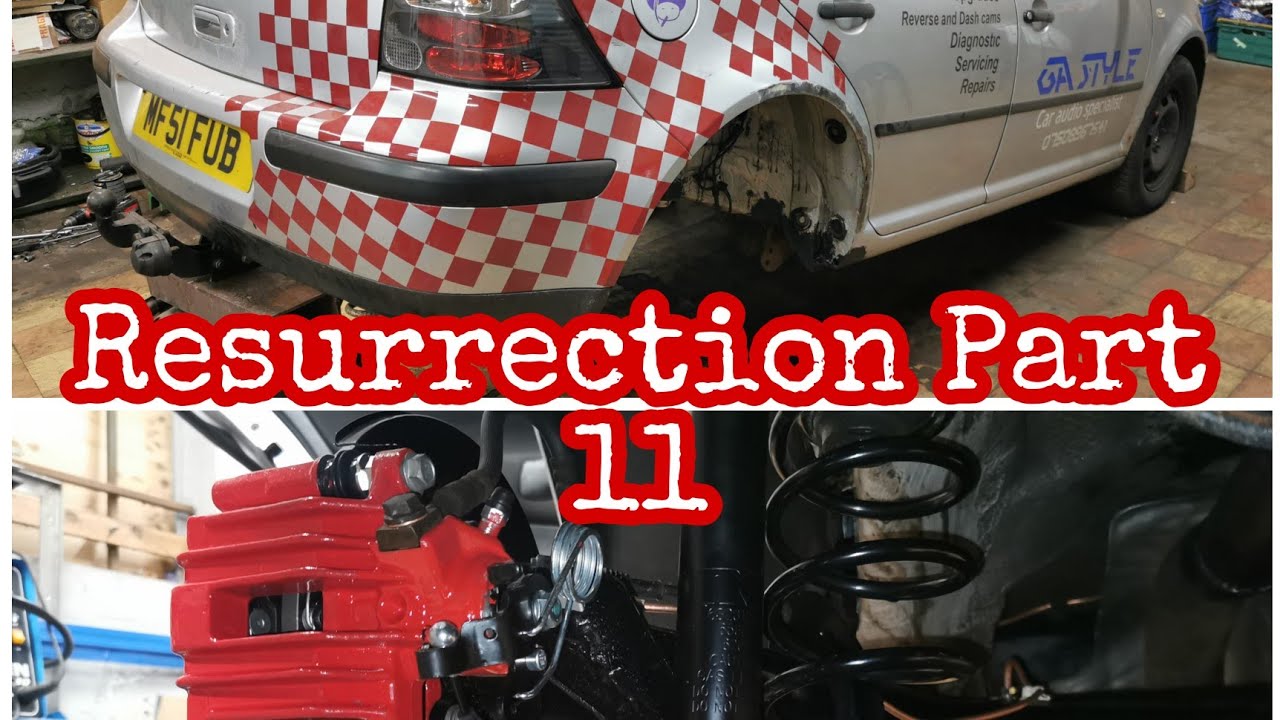 Resurrection of my Mk4 Golf for the MOT. Exhaust, Front suspension and Rear repairs. Welding.Part 11