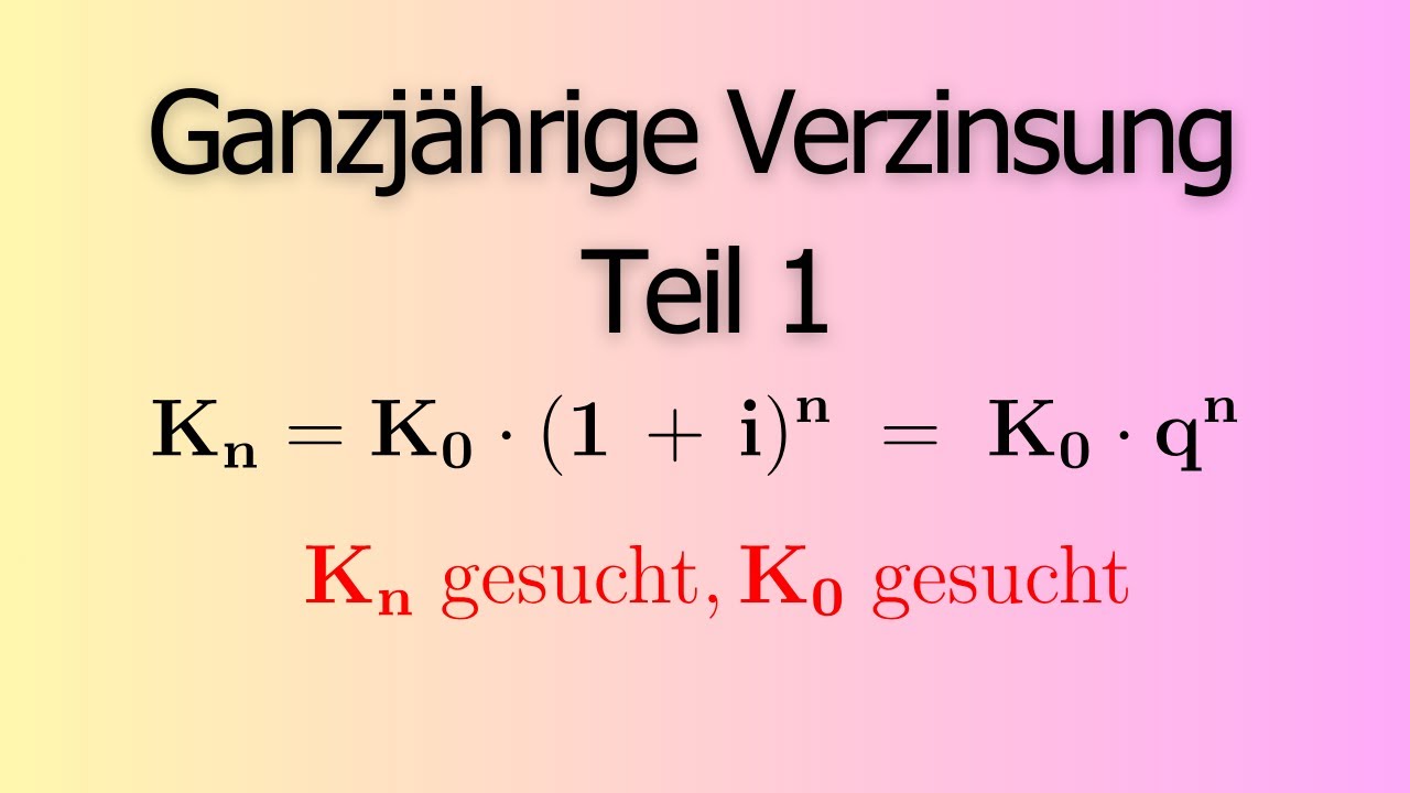 Ganzjährige Verzinsung I